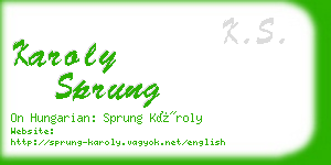karoly sprung business card